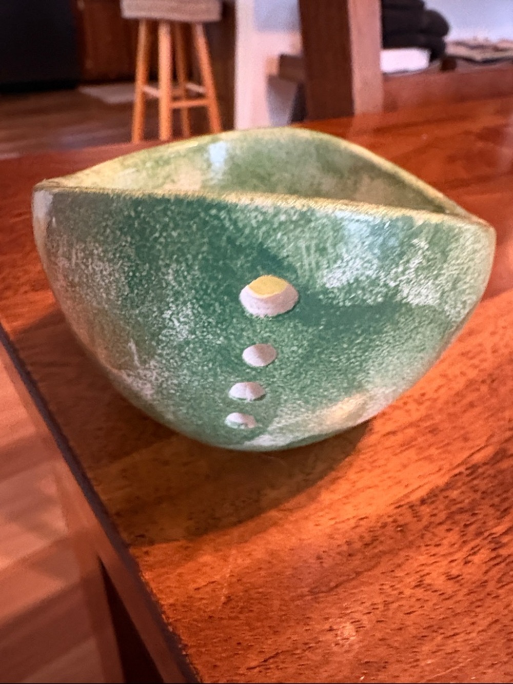 Handmade Green Ceramic Herb Stripper - Unbranded